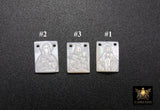 14 k Gold Filled Angel Cherub Scapular, Mother of Pearl 925 Silver Jesus # 3618, 2 Hole Charms With Jump Rings
