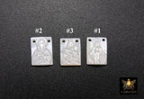 14 k Gold Filled Angel Cherub Scapular, Mother of Pearl 925 Silver Jesus # 3618, 2 Hole Charms With Jump Rings