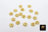 Gold Petal Spacer Beads, 20-125 pcs Round Brushed Gold Daisy Discs #2904, Flower Bumpy Rondelle