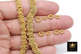 Gold 8 mm Spiral Twist Spacer Beads, 20-155 pcs Round Brushed Gold Closed Jump Rings #2907, Wire Wrapped Rondelle