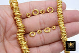 Gold Spiral Twist Spacer Beads, 20-155 pcs Round Brushed Gold Open Jump Rings # 2907, Wire Wrapped Rondelle