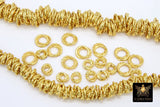 Gold Spiral Twist Spacer Beads, 20-155 pcs Round Brushed Gold Open Jump Rings # 2907, Wire Wrapped Rondelle