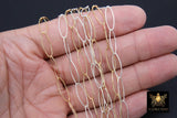 14 K Gold Filled Large Drawn Chain, 17 mm Paperclip Chain CH #770, Oval 925 Sterling Silver