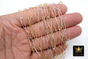 14 K Gold Filled Large Drawn Chain, 17 mm Paperclip Chain CH# 770, Oval 925 Sterling Silver