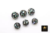 White or Black Round Beads, Natural Pearl Shell Round Beads #756, 10 mm or 12 mm Bead Spacers