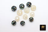 White or Black Round Beads, Natural Pearl Shell Round Beads #756, 10 mm or 12 mm Bead Spacers