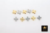 Gold Cross Bead, 5 Pc Silver Brass Cross Shape Beads with Hole # 391, Gold Star Beads # 472