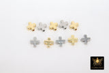 Gold Cross Bead, 5 Pc Silver Brass Cross Shape Beads with Hole #391/#472, Gold Star Beads for Bracelets Jewelry Making