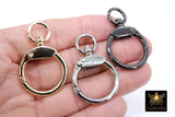 Gold Swivel Spring Gate Clasps, Silver or Black Spring Lock Push Clip #2764, Fob Jewelry Findings 29 mm