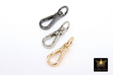 Gold Spring Gate Clasps, Silver or Black Spring Lock Swivel Push Clip #2770, Jewelry Findings 11 x 31 mm