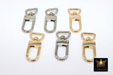 Gold Spring Gate Clasps, Silver or Black Spring Lock Swivel Push Clip #2780, Jewelry Findings 14 x 36 mm