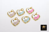 Baby Blue and White Heart Charms, CZ Pave Yin Yang Heart Shape Enamel Charm #332, for Bracelet or Necklace Jewelry