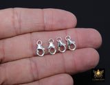 925 Sterling Silver Lobster Clasps, Silver Trigger Clasps #2774, Sizes 6 x 10 - 11.5 mm