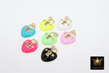 CZ Micro Pave Lock and Key Charms, Gold Enamel Heart Charms #2780, Keyhole Hearts Jewelry