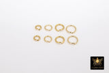 Stainless Steel Jump Rings, 24 K Genuine Gold Plated Open Rings 18 Gauge, AG 2794