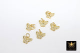 Gold CZ Butterfly Charms, Tiny Cubic Zirconia Small Butterflies, AG 2783