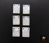 14 k Gold Filled Madonna and Child Scapular, Mother of Pearl 925 Silver Jesus #257, 2 Hole Charms