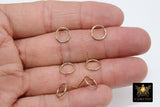 14 K Gold Hoop Stud Earring, High Quality Gold Filled Round Ring Stud Post Findings #2765, 7