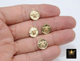 Genuine 18 K Gold Bee Charms, Tiny Silver Platinum Bumble Bee Plated Charm #2262 / #815, 12 mm Small Honey Bee