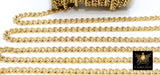 Gold Curb Chain, 6 mm Stainless Steel Heavy Flat 304 Cuban CH #216, Vacumn Plated Diamond Cut Oval Unfinished Chains