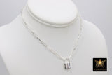 925 Sterling Silver Lock Necklace, Solid Silver Locking Clasp, Elegant Submissive Discreet Day Collar