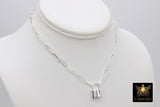 925 Sterling Silver Lock Necklace, Solid Silver Locking Clasp Elegant Submissive Discreet Day Collar, BDSM Jewelry