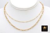 Gold Chain Necklace, 14 K Gold Filled Paperclip and Rolo Everyday Choker, Toggle Rectangle Oval Chain Choker