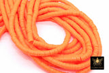 2 Strands 6 mm Clay Flat Beads, 8 mm Orange Heishi beads in Polymer Clay Disc CB #136, Pumpkin Rondelle Multi Color