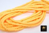 2 Strands 6 mm Clay Flat Beads, Yellow Heishi beads in Polymer Clay Disc CB #139, Light Orange Rondelle in 17.75 inch Strands