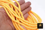 2 Strands 6 mm Clay Flat Beads, Yellow Heishi beads in Polymer Clay Disc CB #139, Light Orange Rondelle in 17.75 inch Strands