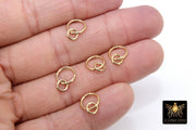 925 Sterling Silver Two Circle Link Rings, 6 and 10 mm  14 K Gold Filled Interlocking Rings #2237, Soldered Double Infinity Rings