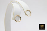 14 K Gold Hoop Stud Earring, High Quality Gold Filled Round Ring Stud Post Findings # 2765, 7