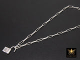 925 Sterling Silver Lock Necklace, Solid Silver Locking Clasp Elegant Submissive Discreet Day Collar, BDSM Jewelry