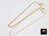 Gold Chain Necklace, 14 K Gold Filled Paperclip and Rolo Everyday Choker, Toggle Rectangle Oval Chain Choker