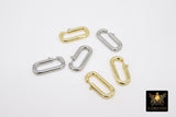 Silver Lobster Clasps, Gold Oval Lobster Claws # 2830, Jewelry Findings 10 x 23 mm for Chain Bracelets