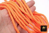 2 Strands 6 mm Clay Flat Beads, 8 mm Orange Heishi beads in Polymer Clay Disc CB #136, Pumpkin Rondelle Multi Color