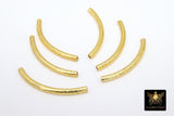 Silver Tube Spacer Beads, 10- 160 pcs Hollow Curved Brushed Silver Metal Bead # 3142, 3 x 40 mm Findings