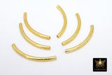 Silver Tube Spacer Beads, 10- 160 pcs Hollow Curved Brushed Silver Metal Bead # 3142, 3 x 40 mm Findings