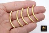 Silver Tube Spacer Beads, 10- 160 pcs Hollow Curved Brushed Silver Metal Bead # 3142, 3 x 40 mm Findings