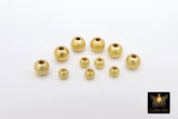 Matte Gold Plated Beads, 50 pc Smooth Seamless Beads #2974, Round High Quality 3 mm 4 mm 5 mm or 6 mm Jewelry Findings