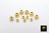 Matte Gold Plated Beads, 50 pc Smooth Seamless Beads # 2974, Round High Quality 3 mm 4 mm 5 mm or 6 mm Jewelry Findings