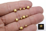 Matte Gold Plated Beads, 50 pc Smooth Seamless Beads # 2974, Round High Quality 3 mm 4 mm 5 mm or 6 mm Jewelry Findings