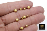 Matte Gold Plated Beads, 50 pc Smooth Seamless Beads #2974, Round High Quality 3 mm 4 mm 5 mm or 6 mm Jewelry Findings