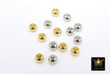 Gold Plated Round Beads, 20-100 pc Smooth 6 mm Seamless Silver Beads #2950, 4 mm Wide Large Hole High Quality Plated Jewelry Findings