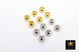 Gold Plated Round Beads, 20-100 pc Smooth 6 mm Seamless Silver Beads #2950, 4 mm Wide Large Hole High Quality Plated Jewelry Findings