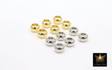 Gold Plated Round Beads, 20-100 pc Smooth 6 mm Seamless Silver Beads #2950, 4 mm Wide Large Hole High Quality Plated Jewelry Findings - Silver 100 Pc/6 mm