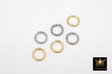 Stainless Steel Gold Jump Rings, 13 mm Open Twisted Silver Rings #384, Large Textured 12 Gauge