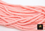 2 Strands 6 mm Clay Flat Beads, Soft Pink Heishi beads in Polymer Clay Disc CB #140, Light Pink Rondelle