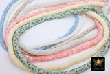 2 Strands 6 mm Clay Flat Beads, 4 mm Heishi Multi Mix Color Beads in Polymer Disc CB #143, Rondelle Checker Beads