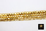 Brushed Gold Faceted Cube Beads, 20 Pc Hexagon Nugget Metal Beads #2978, 3 mm 4 mm 5 mm or 6 mm Spacers
